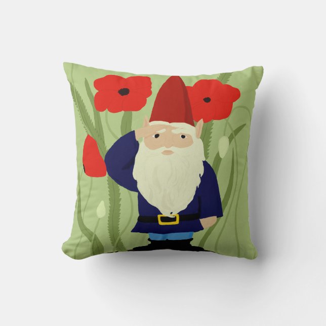 Coussin Jardin de carreau de gnome de souvenir (Recto)