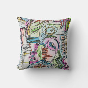 Coussin Jardin de Fées - Art aquarelle fantaisiste
