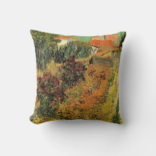 Coussin Jardin derrière une maison par Vincent van Gogh