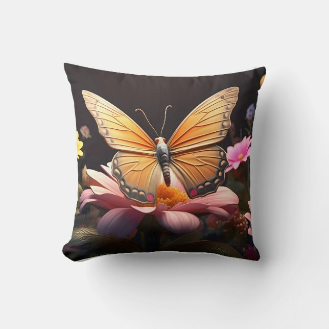 Coussin Jardin des papillons enchantés (Recto)