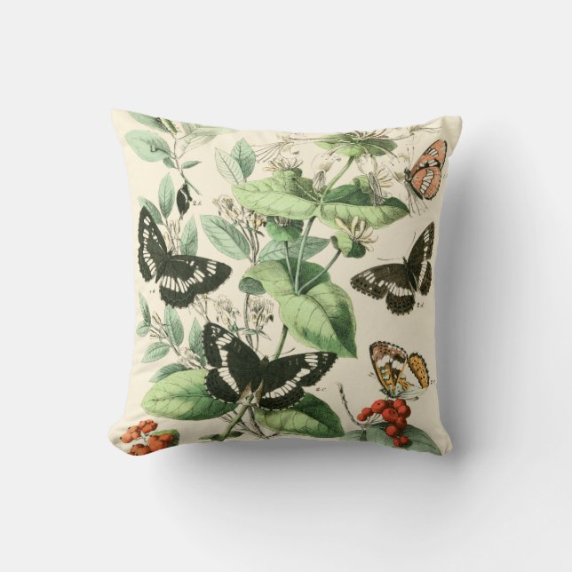 Coussin Jardin des papillons et des fleurs (Recto)