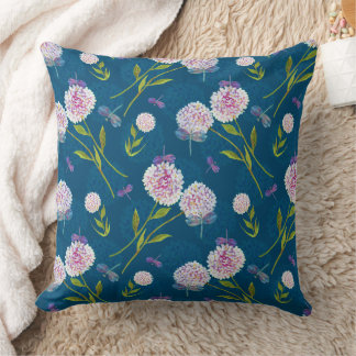 Coussin Jardin d'hortensias Visiteur-Libellule Floral Sarc