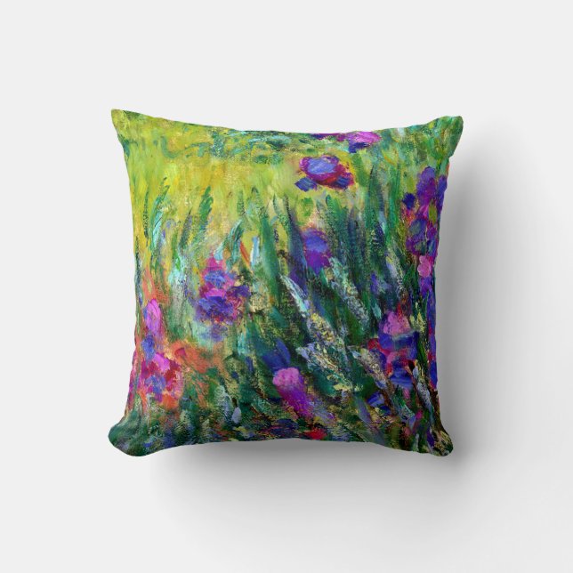 Coussin Jardin d'Iris à Giverny Claude Monet (Recto)