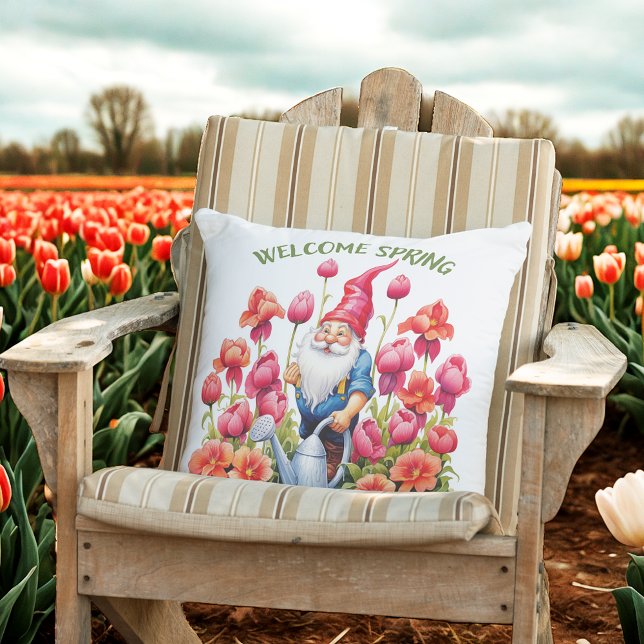 Coussin Jardin Eaux Gnomes Les Fleurs (Créateur téléchargé)