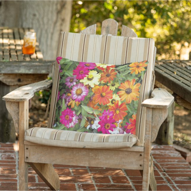 Coussin Jardin floral de Zinnia (Chaise)
