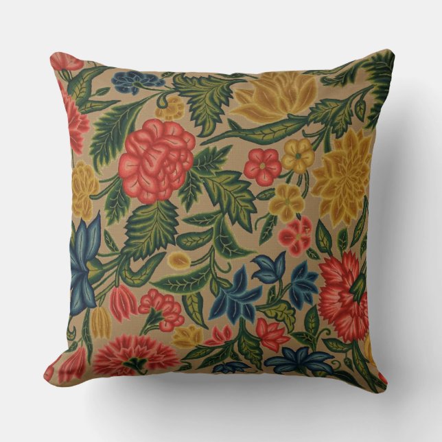 Coussin Jardin Floral Designer vintage (Recto)