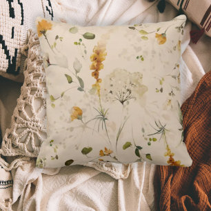 Coussin Jardin Floral Élégant de Fleurs Sauvages