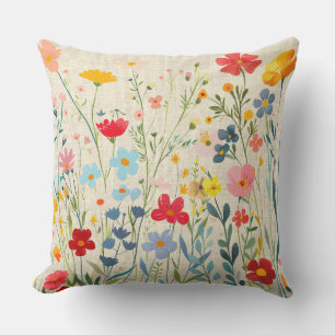 Coussin Jardin Floral Multicolore Fantaisiste