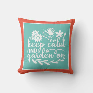 Coussin Jardin Gardez Votre Calme Citation Plante Fleur Or