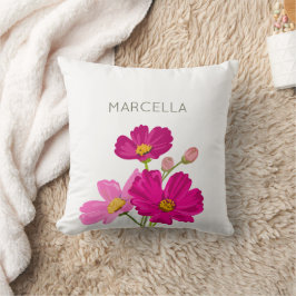 Coussin Jardin lumineux coloré Cosmos Fleurs Personnalisée