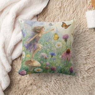 Coussin Jardin lutin avec papillons