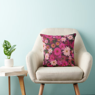 Coussin Jardin Marguerite Rose - Décoration Florale Lumine