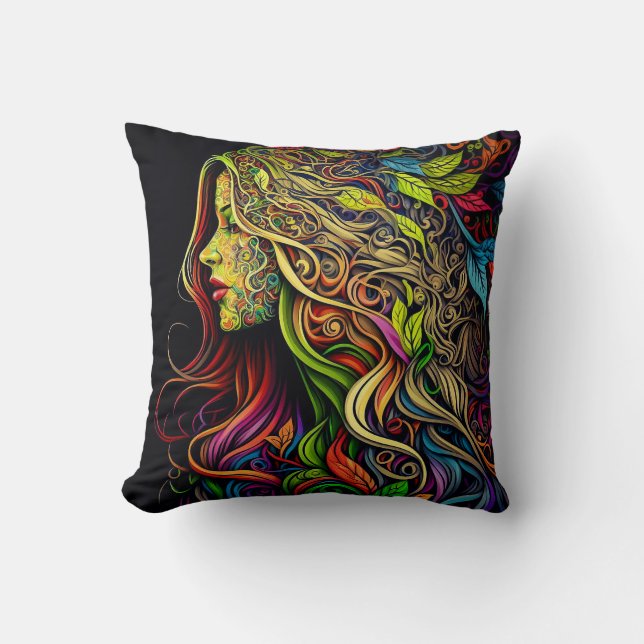 Coussin Jardin Oreillère Jetée Femme 16" x 16" (Recto)