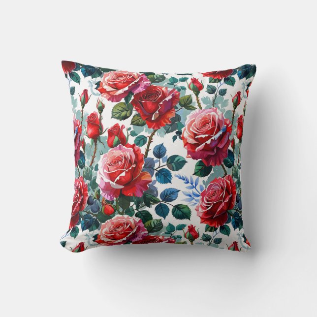 Coussin Jardin Rose romantique Imprimer (Recto)