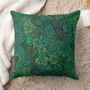 Coussin Jardin succulent en vert
