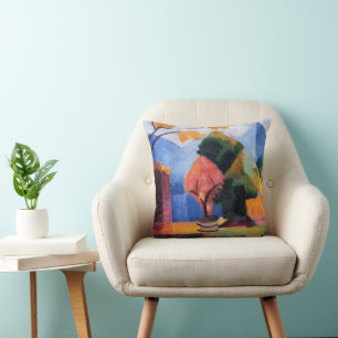 Coussin Jardin sur le lac Thoune par August Macke, Art Vin
