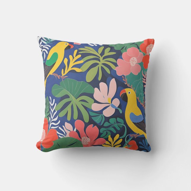 Coussin Jardin tropical Expressionnisme moderne Oeuvre d'a (Recto)