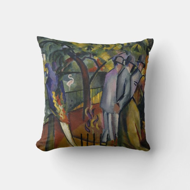 Coussin Jardin zoologique I d'August Macke | (Recto)