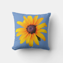 Coussin Jaune à paupières jaunes Susan Flower Bleu printem