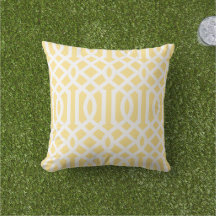Jaune Beurre et Motif de Treillis Blanc