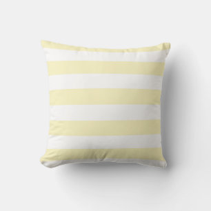 Coussin Jaune Beurre et Rayures Blanches