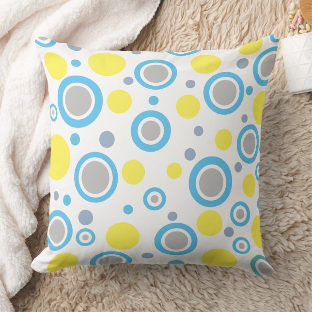 Coussin Jaune Bleu Argent Dos Jaune Uni (Couverture)