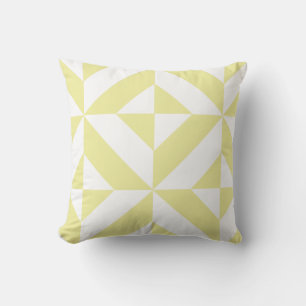 Coussin Jaune clair Art Déco géométrique