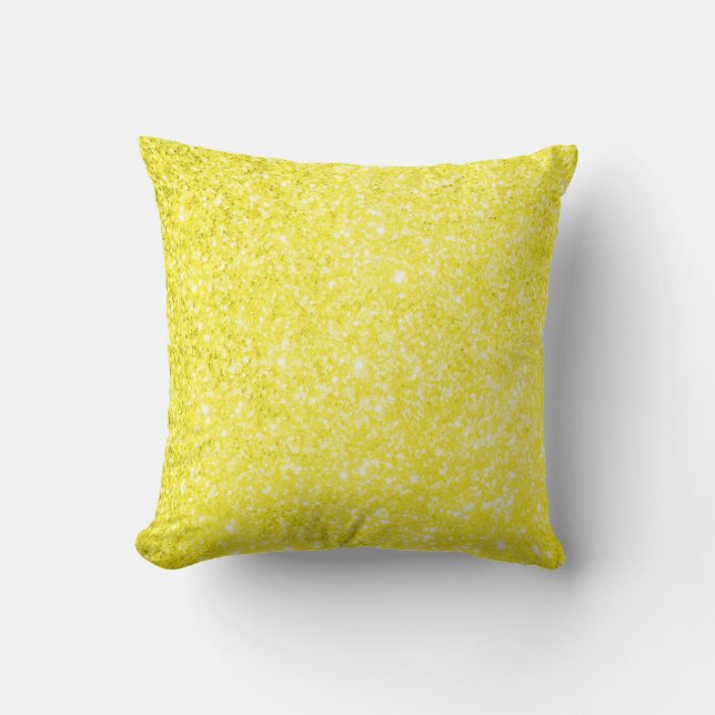 Coussin Jaune de parties scintillantes (Recto)