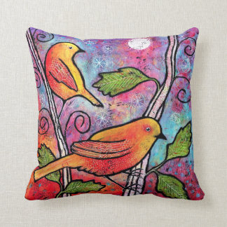 Coussin jaune d'oiseau