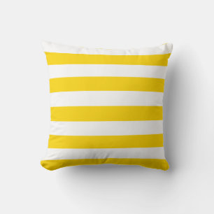 Coussin Jaune doré et rayures blanches