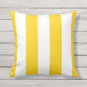 Coussin Jaune et blanc Awning Stripes extérieur Jaune Ore