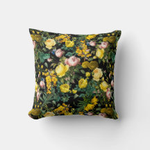 Jaune et rose vintage rose jardin nuit motif