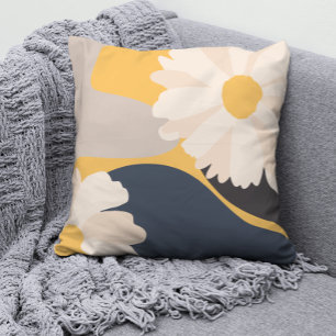 Coussin Jaune floral Abstrait moderne