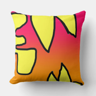Coussin  Jaune Rose Embellie 