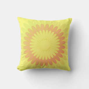 Coussin jaune, tournesol, fleur, lancer l'oreiller