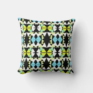 Coussin jaune triangle pyramide d'art abstrait