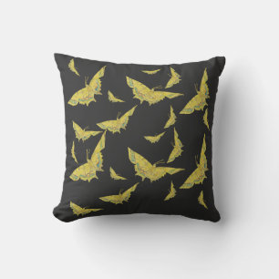 Coussin Jaune Vieux Monde Swallowtail motif papillon