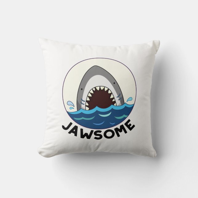Coussin Jawsome Funny Shark Teeth Pun (Recto)