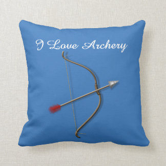 Coussin "Je carreau aime tir à l'arc" dans le bleu