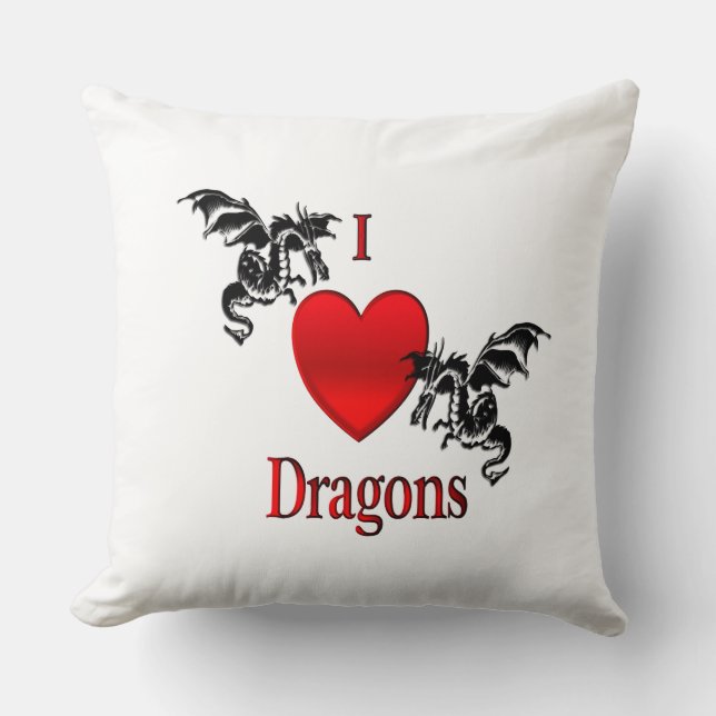 Coussin Je Coeur Dragons (Recto)