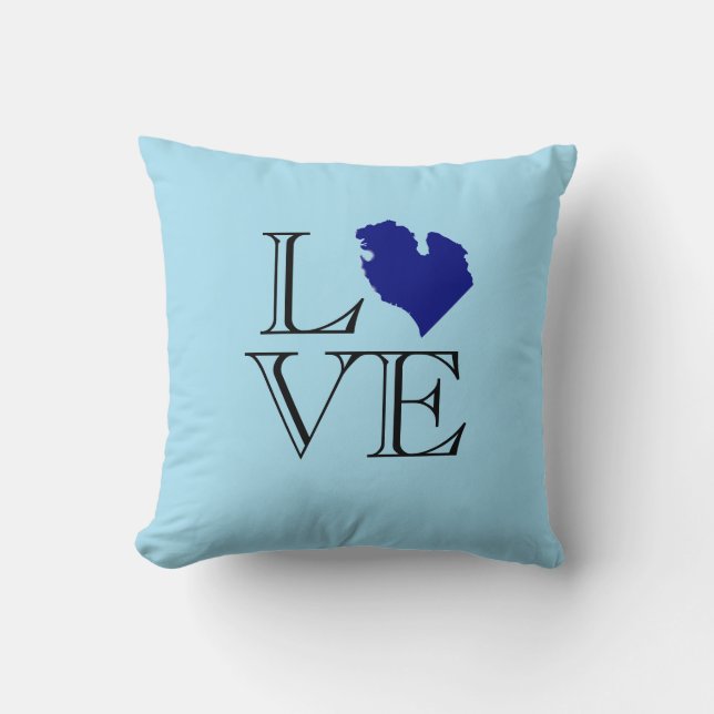 Coussin Je coeur Michigan (Recto)