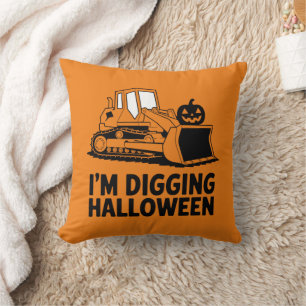 Coussin Je creuse Halloween Citrouille Visage Tracteur Enf