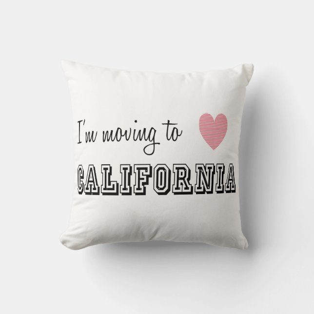 Coussin Je déménage en Californie (Recto)