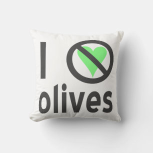 Coussin Je déteste les olives, pas d'amour