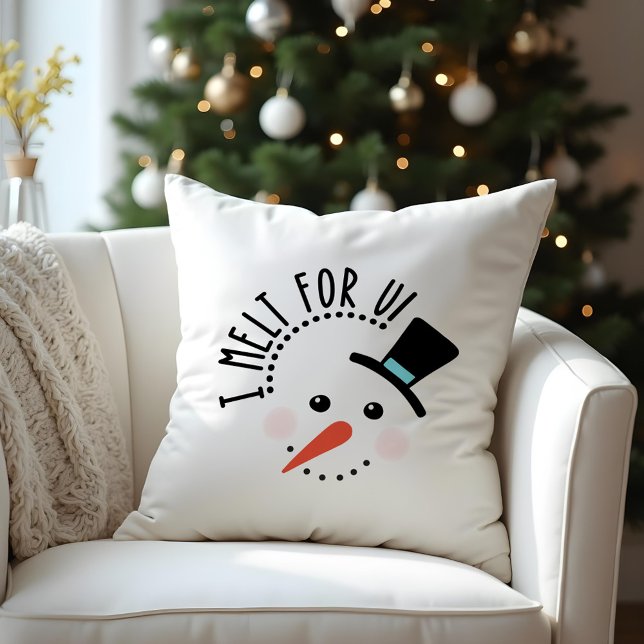 Coussin Je fond pour toi | Frosty Jolly Snow Man Christmas (I melt for You | Frosty Jolly Snow Man Christmas Throw Pillow)