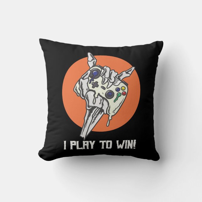 Coussin Je joue pour GAGNER ! Gamer (Recto)