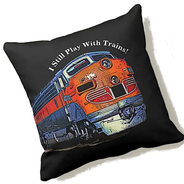 Coussin Je Joue Toujours Avec Trains F7 Diesel Locomotive (Créateur téléchargé)