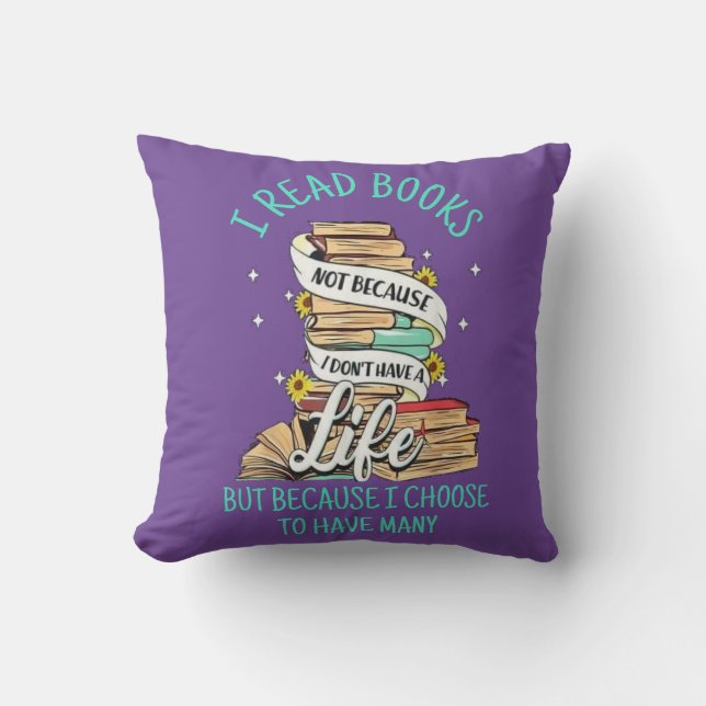 Coussin Je lis des livres (Recto)