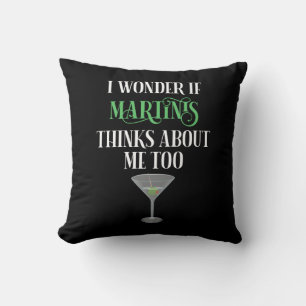 Coussin Je me demande si Martinis pense aussi à moi