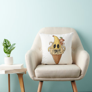 Coussin Je me sépare, glace à la banane mignonne
